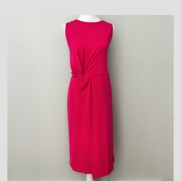 NWT Rachel Roy Dress Plus Curvy Collection Faux Wrap Draped Front Sleeveless 1X - Picture 1 of 15